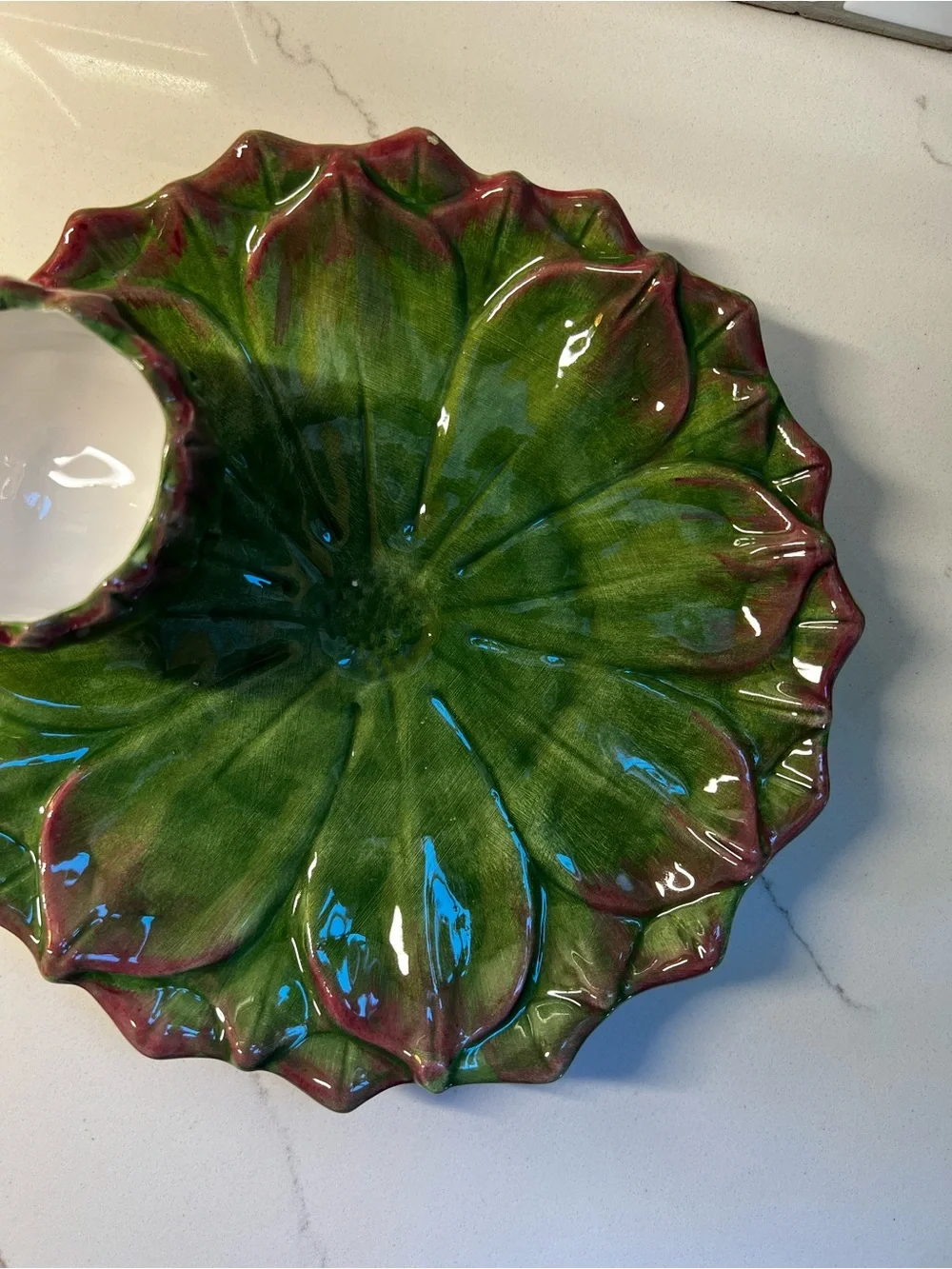 Sur La Table Artichoke plate with dip bowl made in Italy